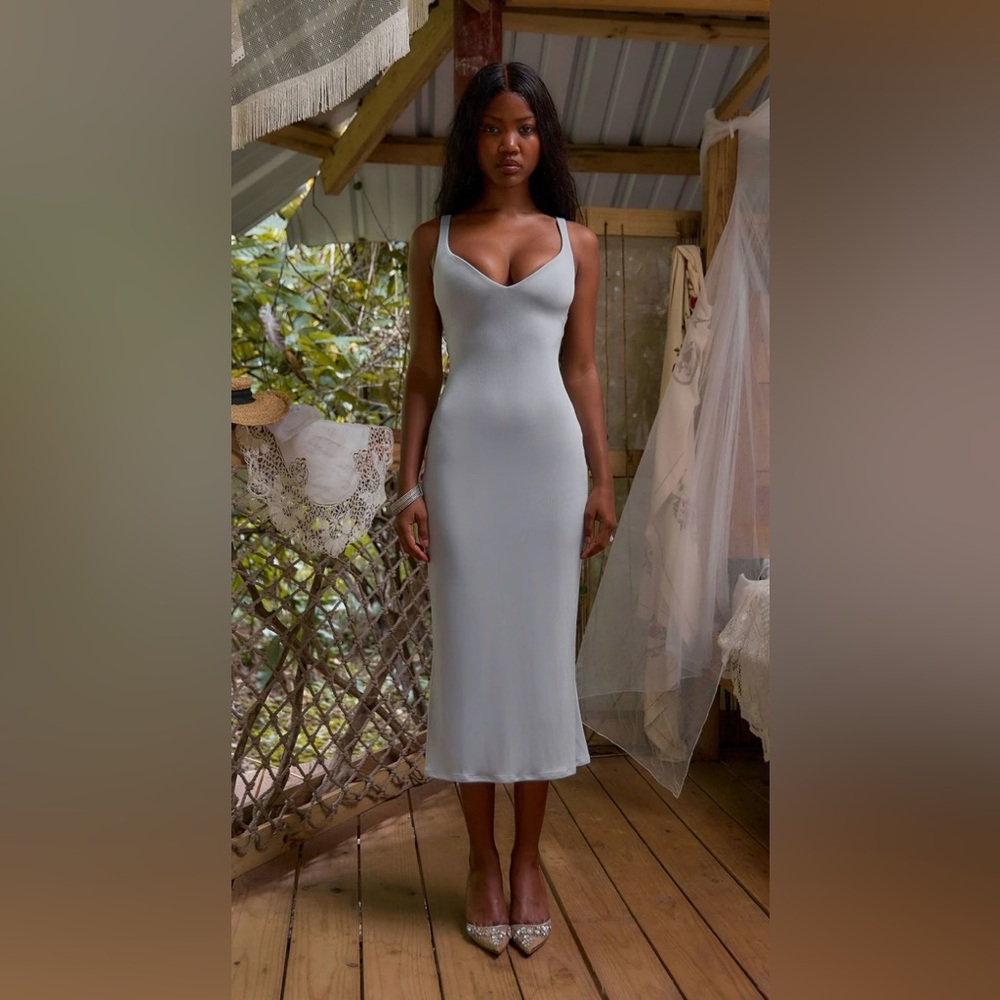 Mirror Palais Naomi Supermodel Dress in Ciel